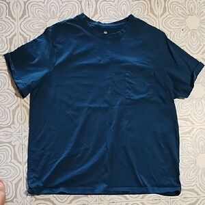 Men's Green Blue T-Shirt Teal Shortsleeve Crew neck Cotton Sz 2XL Tagless Shirt